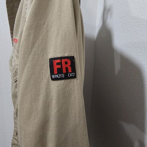 Bocomal FR Shirt Mens Medium Workwear Tan Utility Fire Resistant NEPA2112 CAT2 - Picture 3 of 7